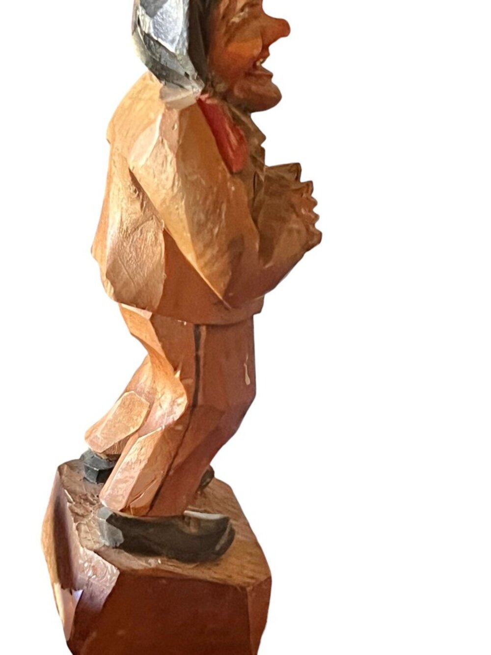 Hand Carved Vintage Wood Figurine Folk Art 5.5" T Art Sculpture Gift Collectible - Picture 5 of 10